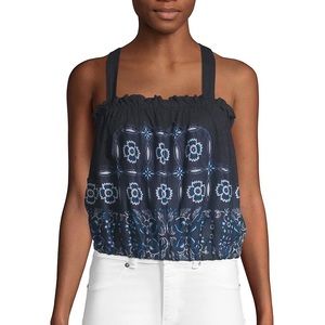 NWT Free People Love Life Bubble Tank, Navy, Med